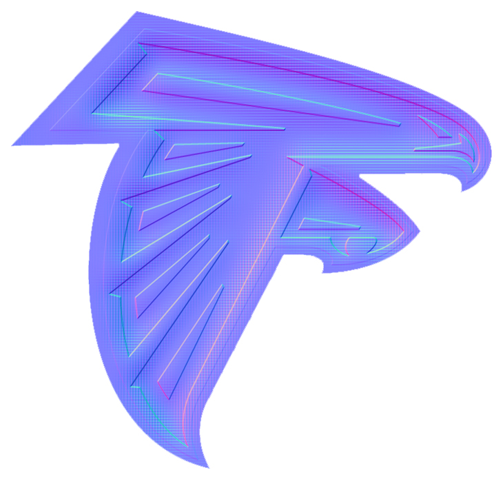 Atlanta Falcons Colorful Embossed Logo vinyl decal